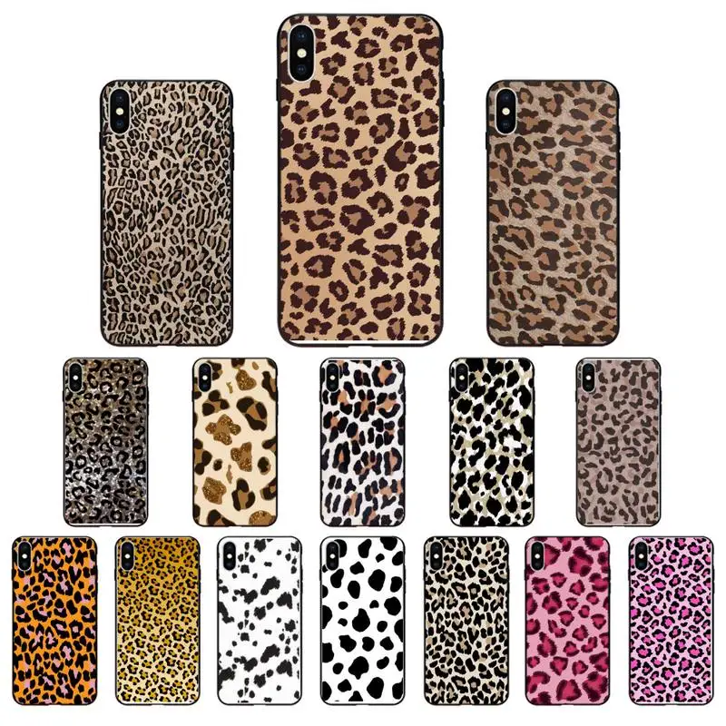 

Leopard print Shell Phone Case For iPhone 14Pro Max 13 12 11 Pro XS MAX XR 7 8 Plus SE Case Cover Coque