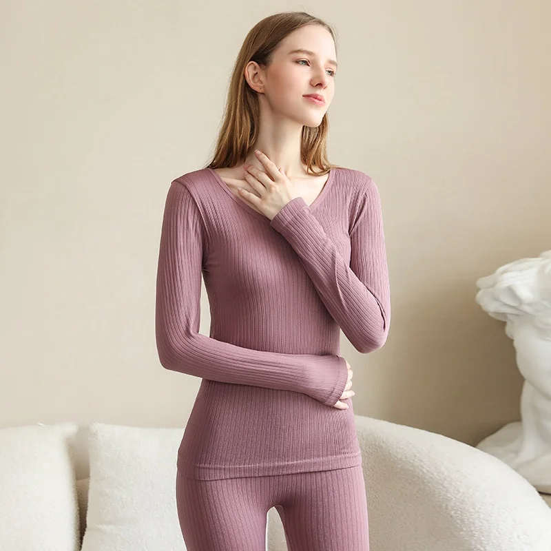 2022Women's Thermal Underwear Winter Clothes Seamless Thick Double Layer Warm Lingerie Women Thermal Clothing Set Woman 2 Pieces