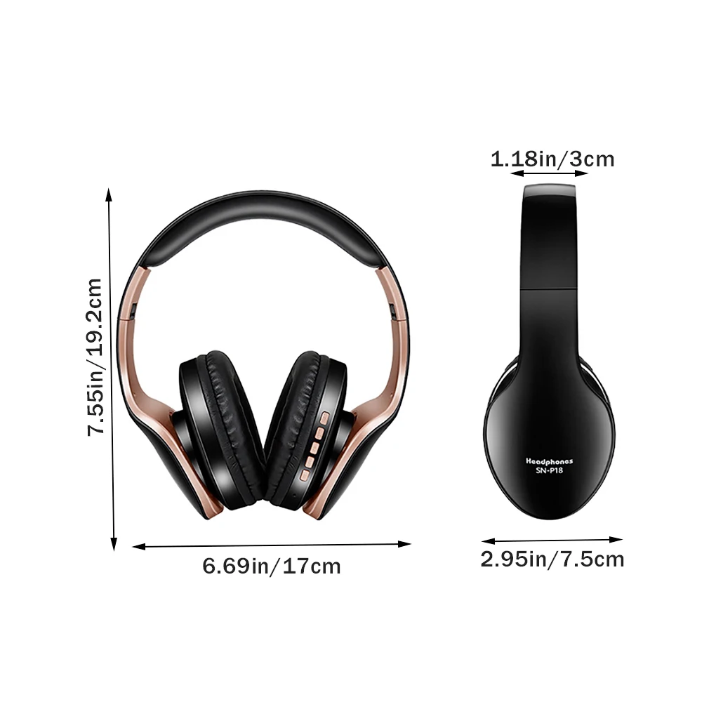 

Headphone Wireless Headset Foldable Hand Free Sport Driving Bluetooth-compatible Gaming Earphone Red