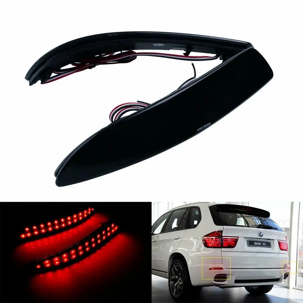 

Черный объектив отражателя заднего бампера светодиодный стоп-сигнал L + R для BMW E70 X5 2006-13