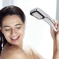 300 hole super pressurized square handheld water saving booster shower head stainless steel abs bathroom faucets