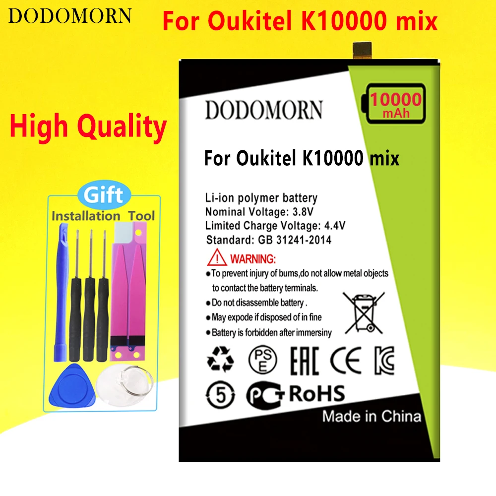 

DODOMORN 10000mAh Battery For Oukitel K10000 MIX Phone High Quality +Tracking Number