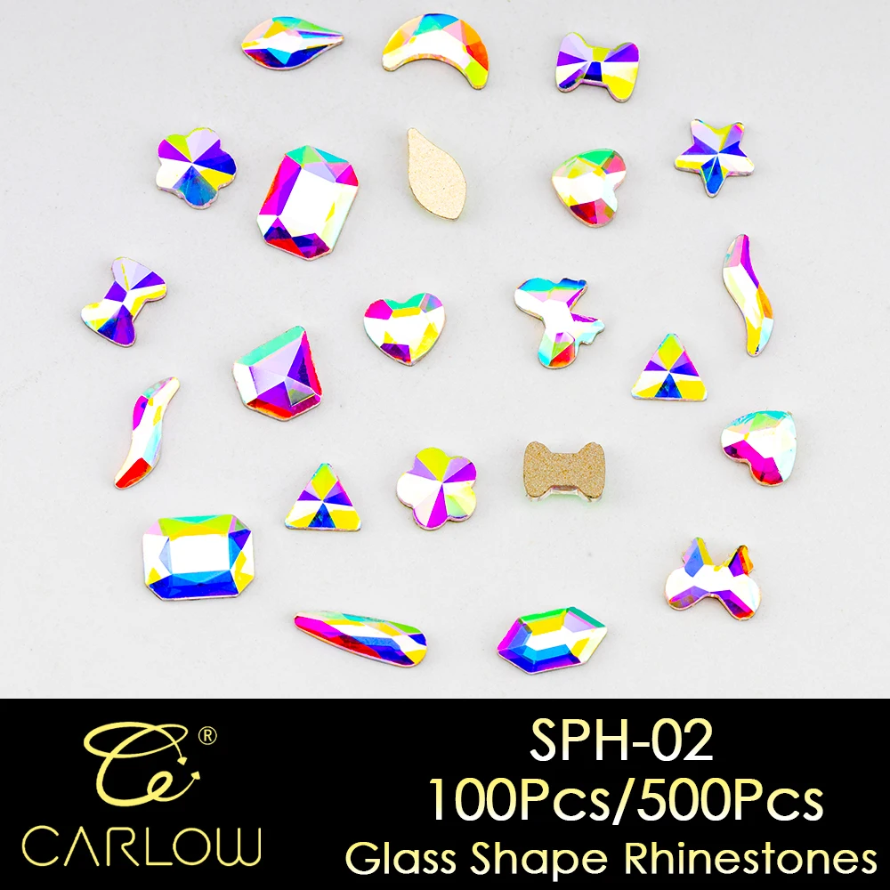 CARLOW разные цвета формы стеклянная искусственная зернистость кристалл AB 3D