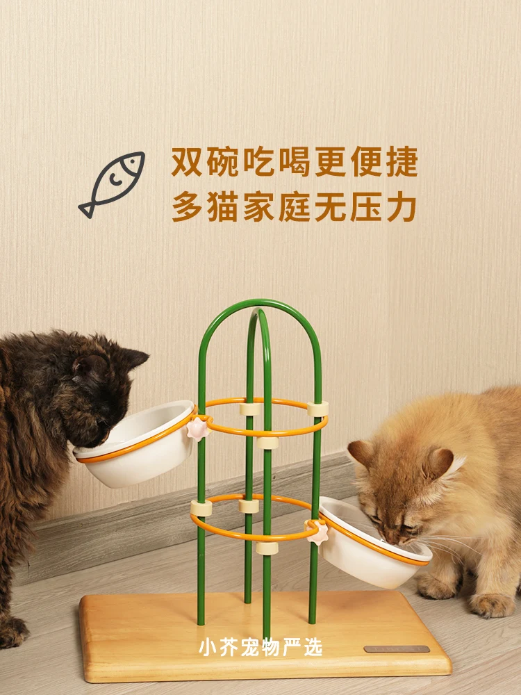 

Регулируемая Противоударная чаша для кошек и кактусов, защитная керамическая Двойная чаша для шейного отдела позвоночника, для домашних жи...