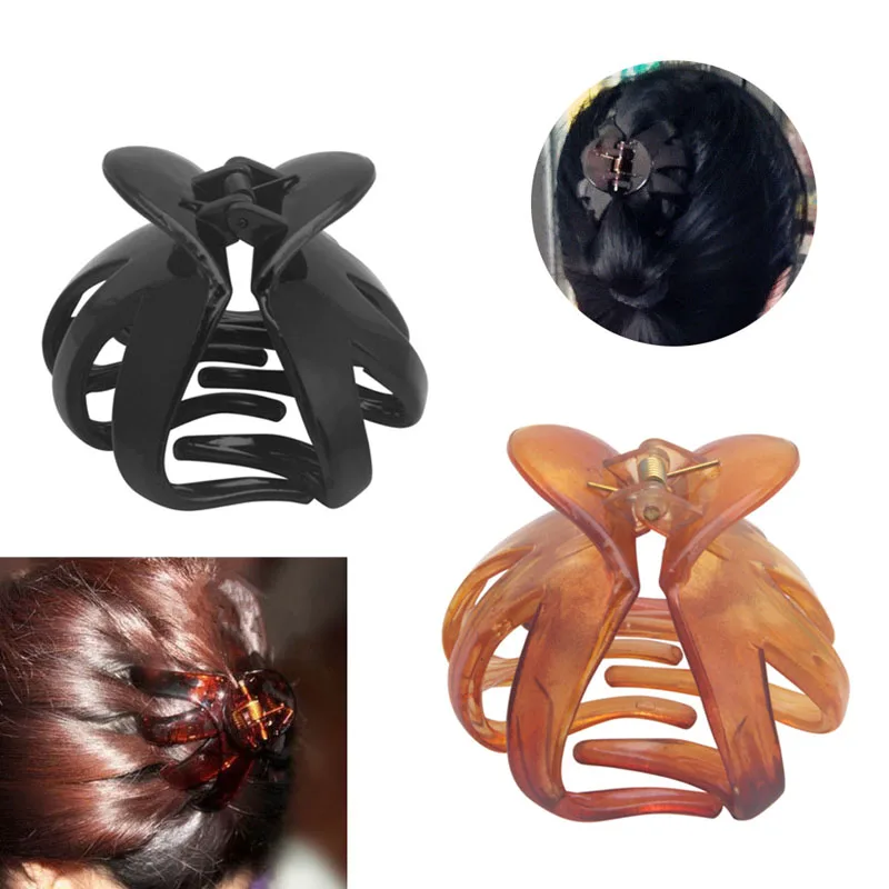 

Women Octopus Claw Hair Clip Hairpin Accessory Curved Design Heart Shape Handle
