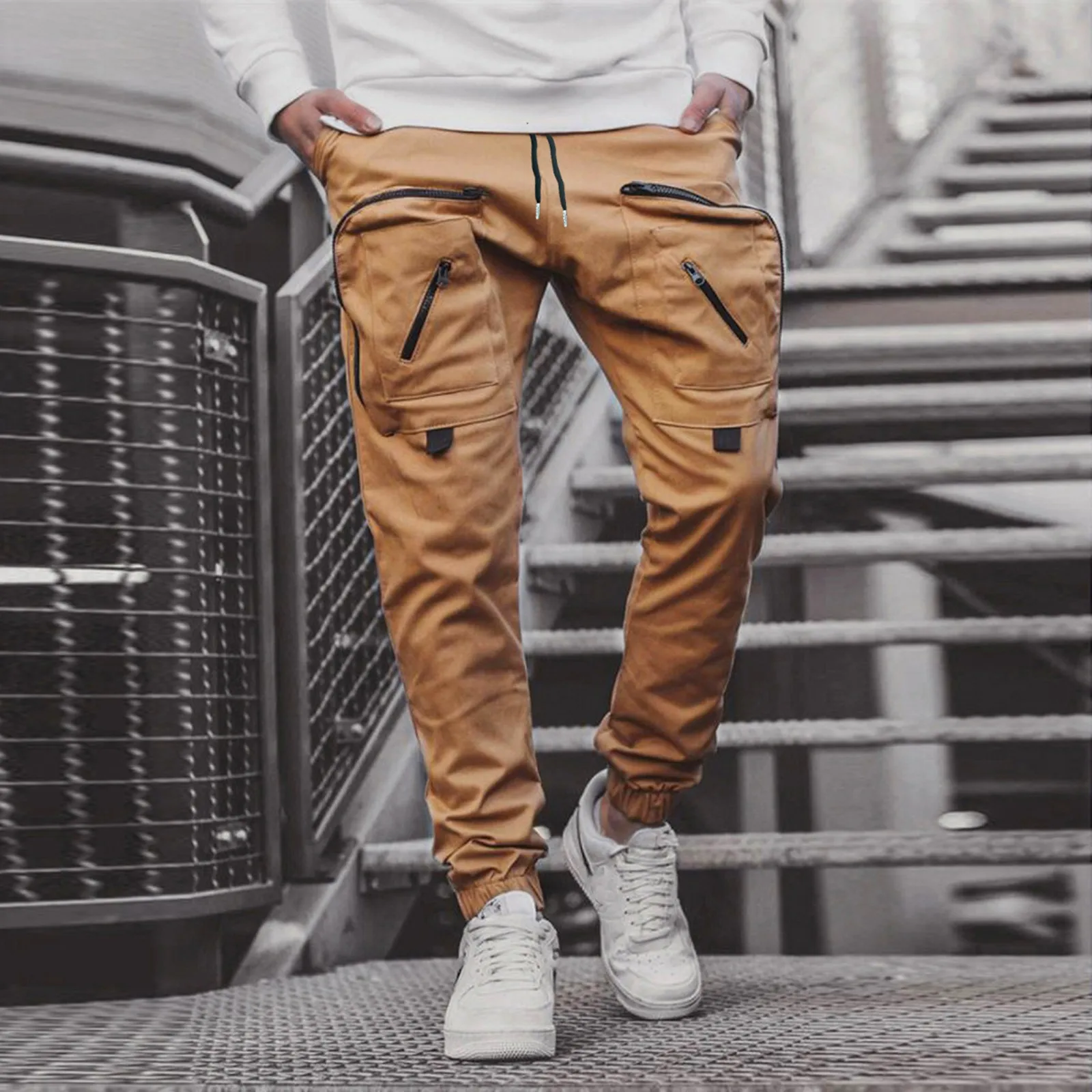

Harem Joggers Cargo Pants Men Streetwear Hip Hop Casual Pockets Track Pants Male Harajuku Fashion Workout Sports Trousers 4