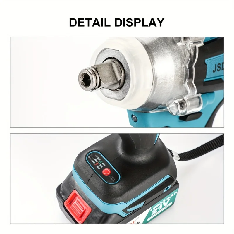 Беспроводной ударный гайковерт с высоким крутящим моментом литиевая батарея 21 В