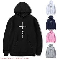 faith religious mens hoodies christian cotton clothing casual unisex womens cotton hooded top