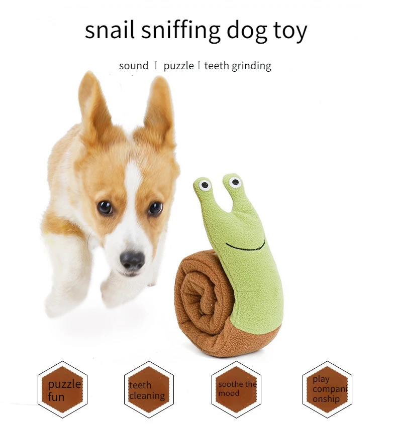 

Magic snail pet plush toys smell IQ puzzle supplies molars leakage food training relief dog toys dog Sniffing Training