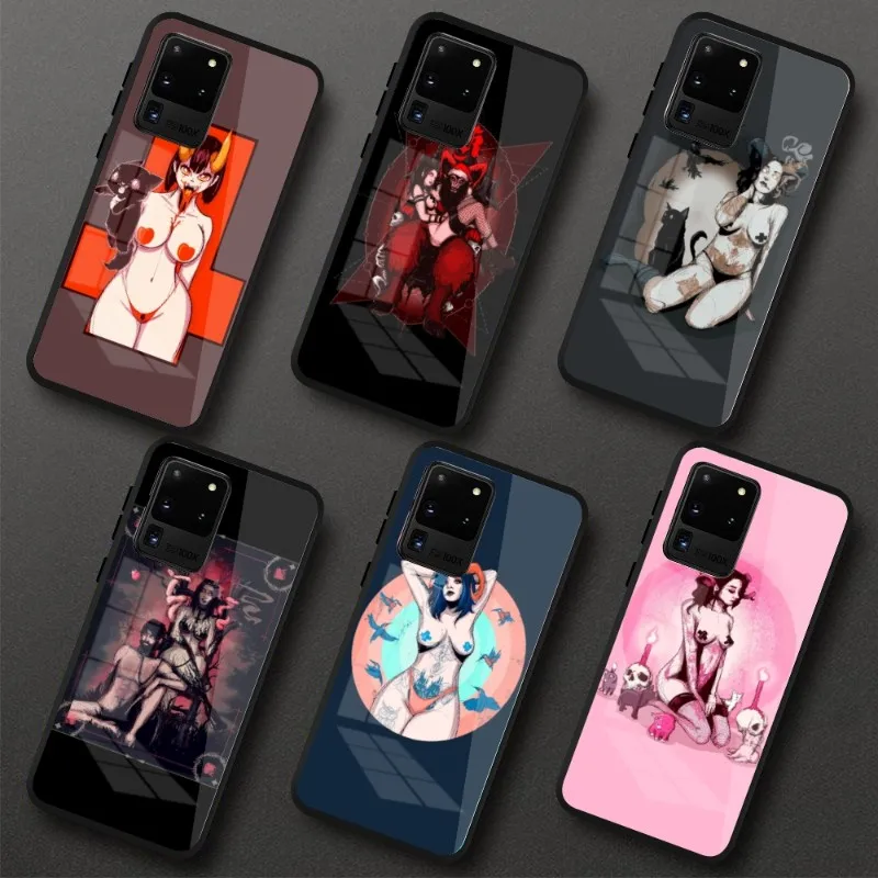 

Hentai Sexy Demon чехол для телефона для Samung S23 S22 S21 Pro Ultra A13 A33 A53 NOTE 20 PC Glass Cover Funda Shell