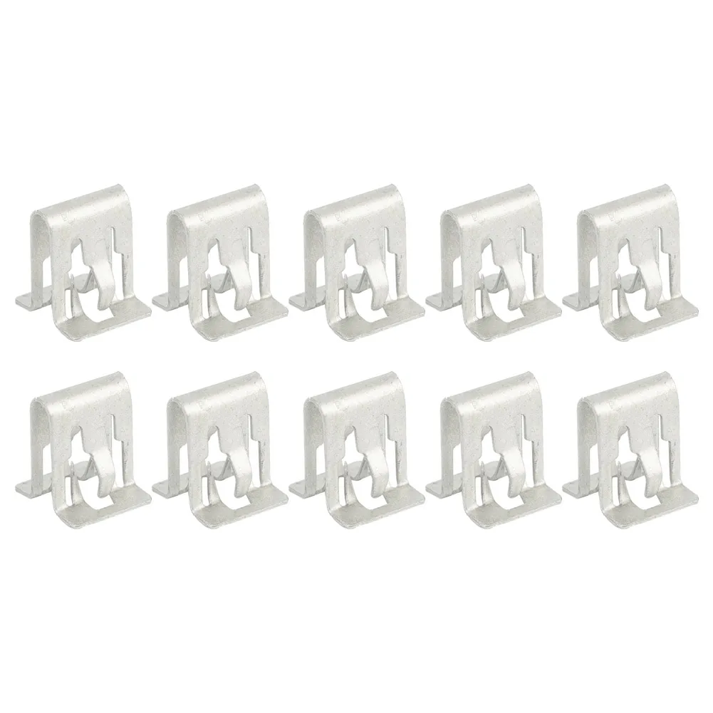 

10Pcs Silver Tone Metal Fastener Retainer Dash Dashboard Trim Clip Instrument Panel Trim Clip Wires Cable Clamps