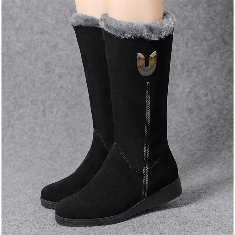 Low-heeled Gladiator 2022 New Winter Mature Warmth Mujer Botas Zipper Fashion Motorcycle Boots Designer Platform Women's Shoes