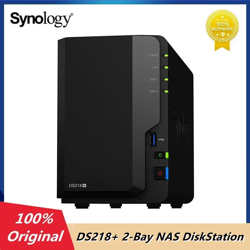 

Original Synology DS218+ 2-Bay NAS DiskStation Dual-Core 2.0GHz NAS Enclosure (Diskless) Black