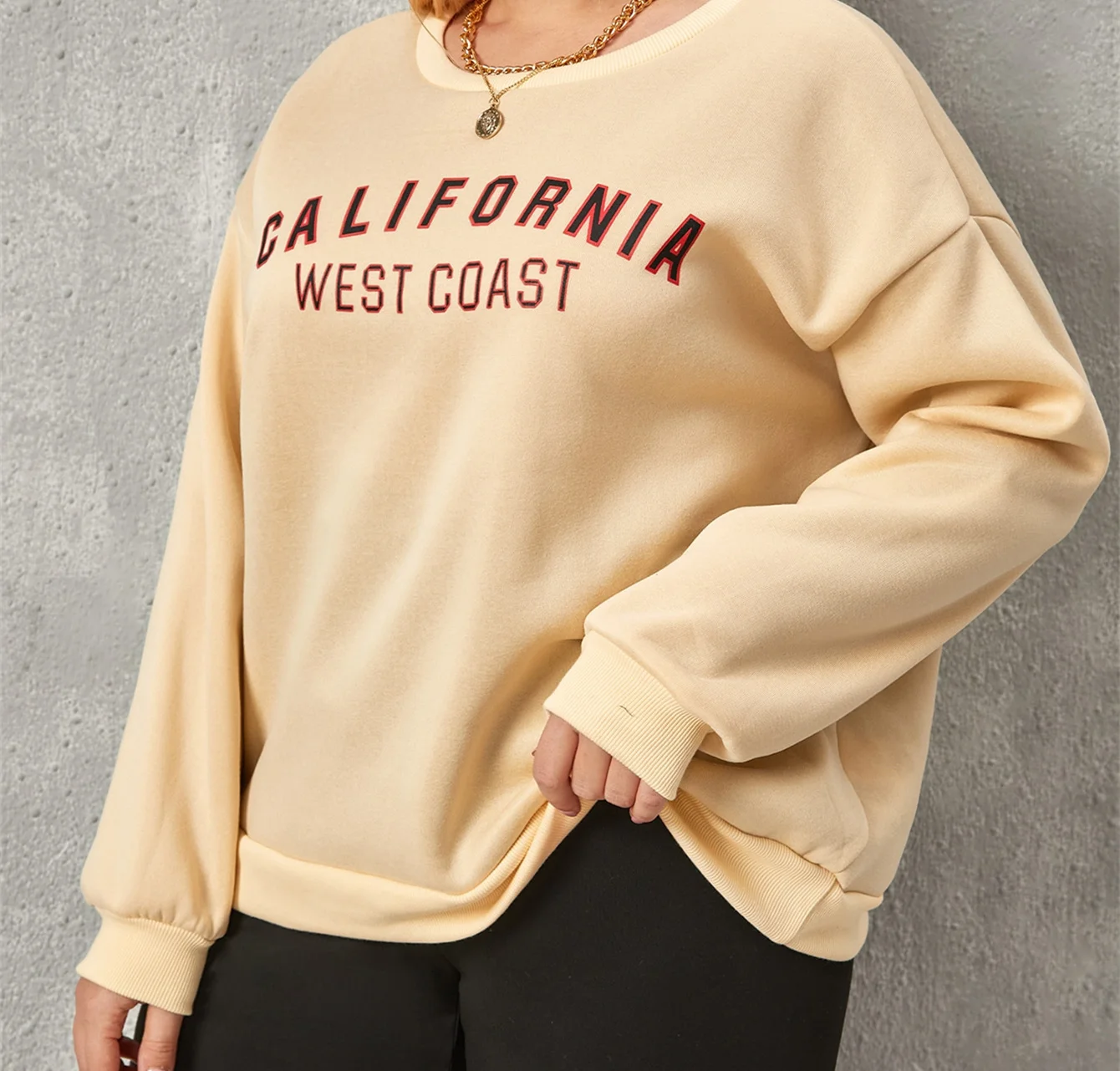 Plus Size Sweatshirts Women Loose Long Sleeve Shirts Letter Graphic Printing Autumn Oversize Hoodies Pullover Streetwear