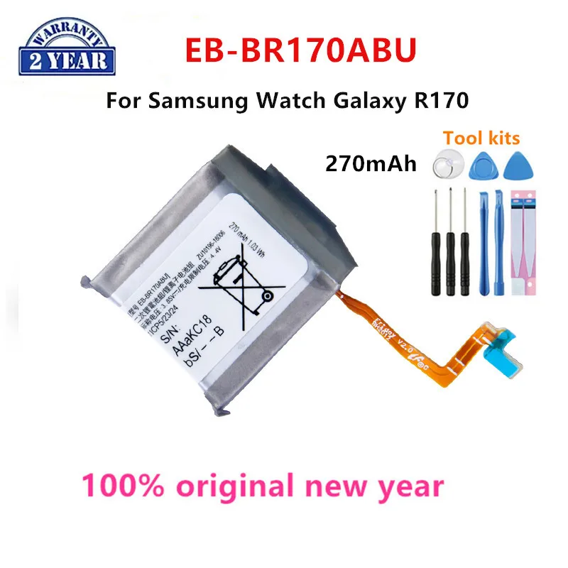 

100% Orginal EB-BR170ABU 270mAh New Battery For Samsung Watch Galaxy EB-BR170/R170/Br170 Batteries+Tools