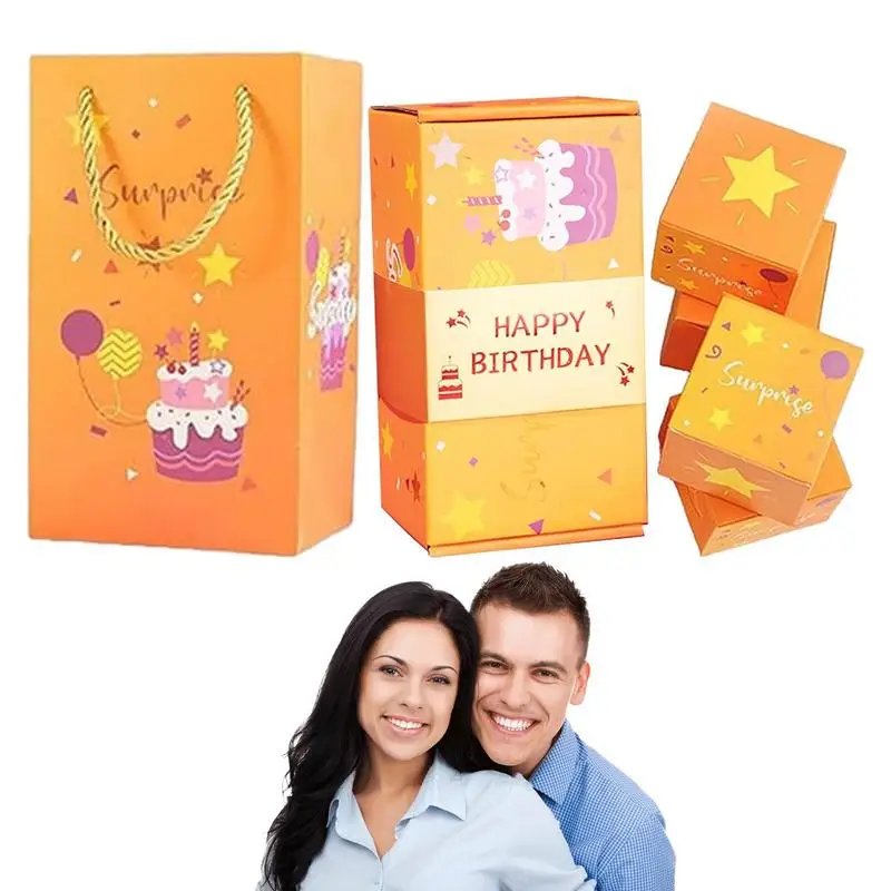 

Exploding Gift Box Creativity Folding Bouncing Red Envelope Gift Box DIY Folding Carton Gift Box For Weddings Anniversaries