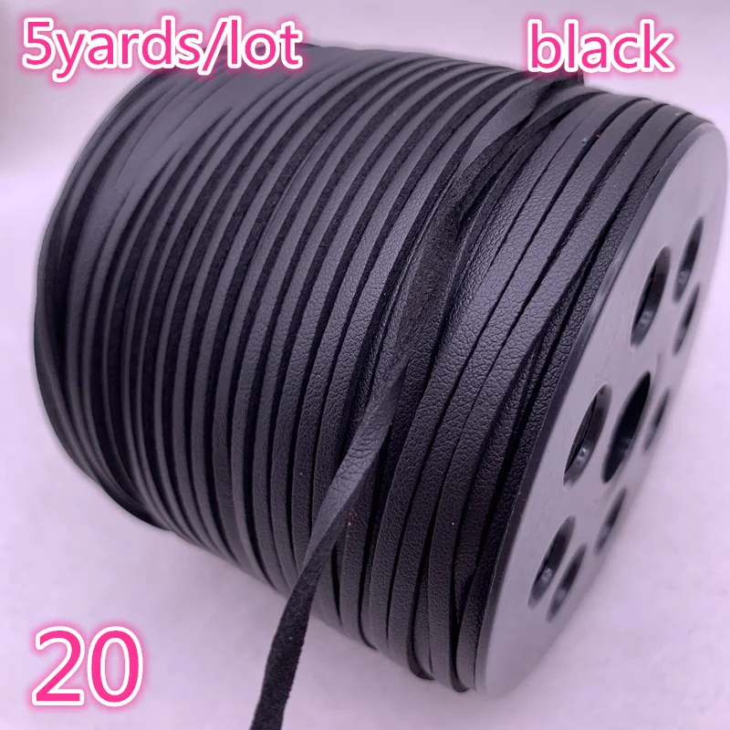 

New 5yards/lot 3mm Flat Faux Suede Braided Cord Korean Velvet Leather Handmade Beading Bracelet Jewelry Making String Rope #20