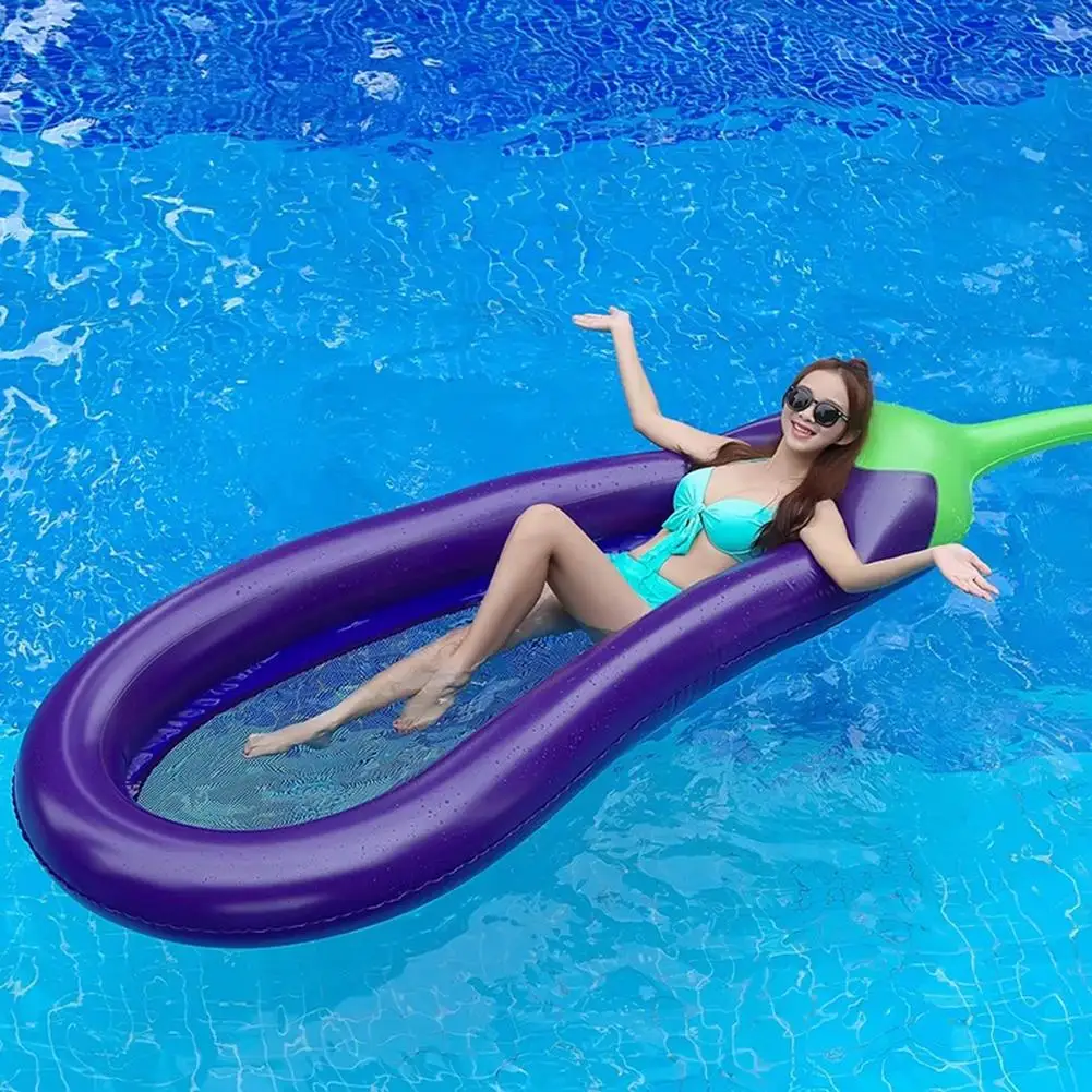

Inflatable eggplant Lounge chair Swimming Float Pool Float for Adult Tube Raft Kid Swimming Ring Summer Water Toy wholesale