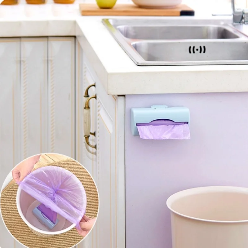 

1Pcs Garbage Bag Storage Box Wall Mounted Lastic Trash Bags Storage Container Colorful Kitchen Bathroom Organizer Extraction Box