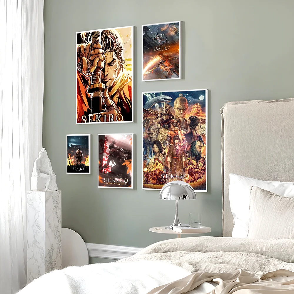 Gmae Sekiro Двусторонний Самоклеящийся Художественный Постер Из Белой Бумаги