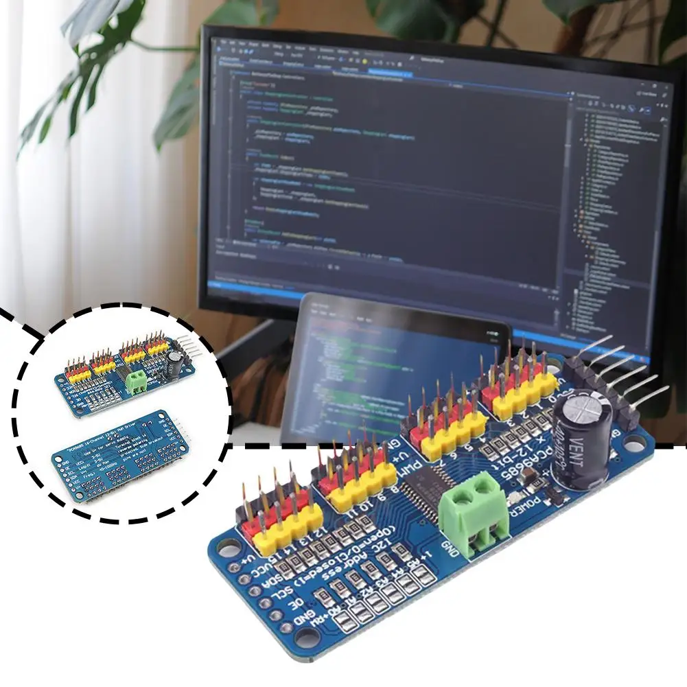 PCA9685PW 16-канальный 12-битный ШИМ-сервопривод Интерфейс I2C Модуль PCA9685 для Raspberry Pi M5I5