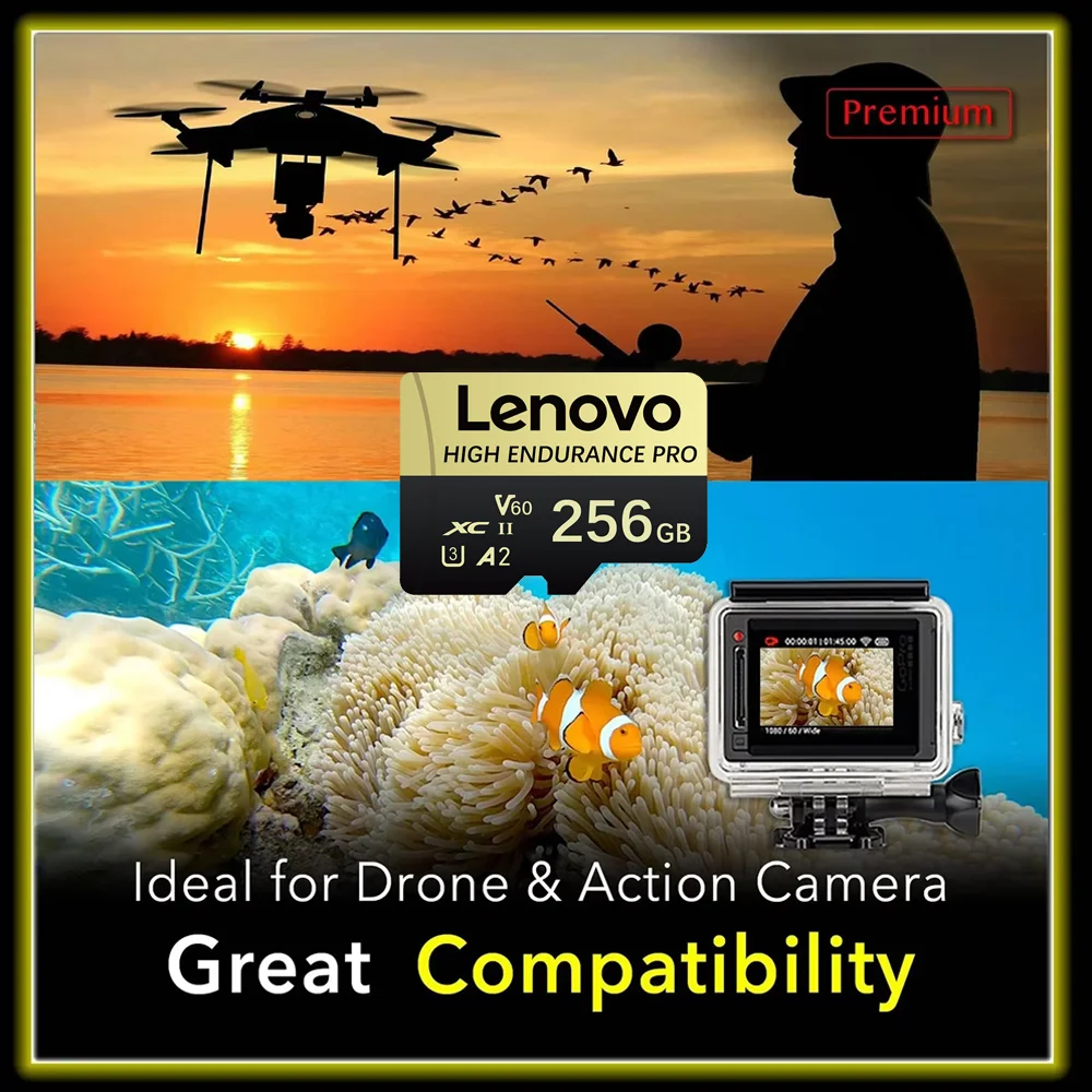 Фото Карта памяти Lenovo SD/Micro SD 512 ГБ 256 ГБ 64 ГБ Class10 U3, сверхскоростная, для экшн-камер, видео 4K, Nintendo Switch, планшетов №4
