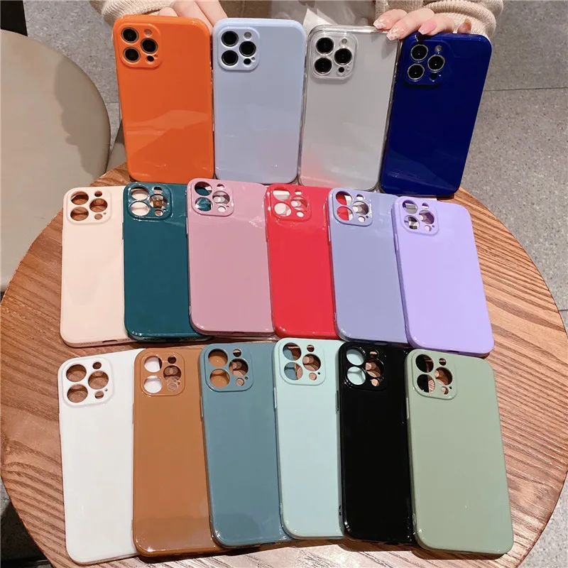 

Чехол-накладка для iPhone, 11, 12, 13 Pro Max, 13 Mini, X, XR, XS, 7, 8 Plus, SE, 2020, ТПУ, однотонный, защита для объектива камеры
