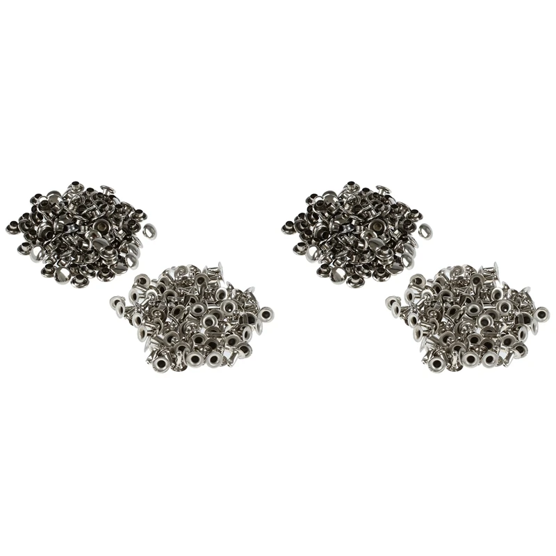 

200 Sets 6Mm Round Iron Rivets Rapidest Studs For Riveting, Decorating, Tightening Etc.--Silver