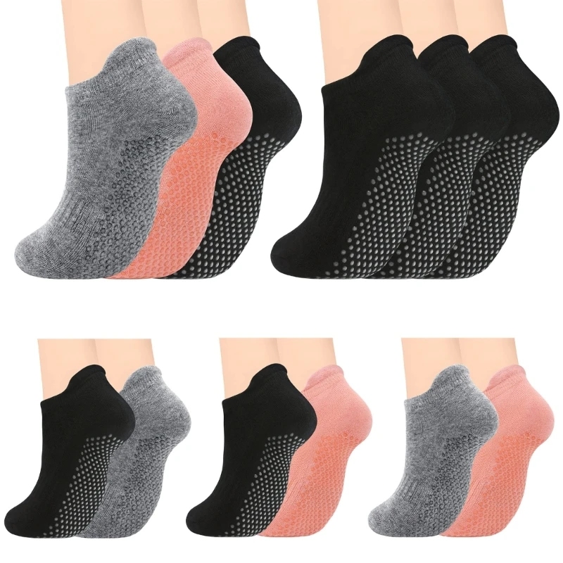 

2 Pairs/3 Pairs Women Grip Socks Non-Slip Yoga Barre Pilates Compression Socks