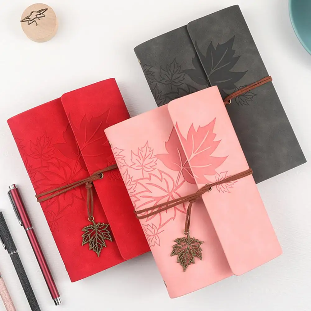 

Diary Wear-resistant Stationery Widely Applied Maple Leaf Print Sketch Notebook Travel Notebook for School