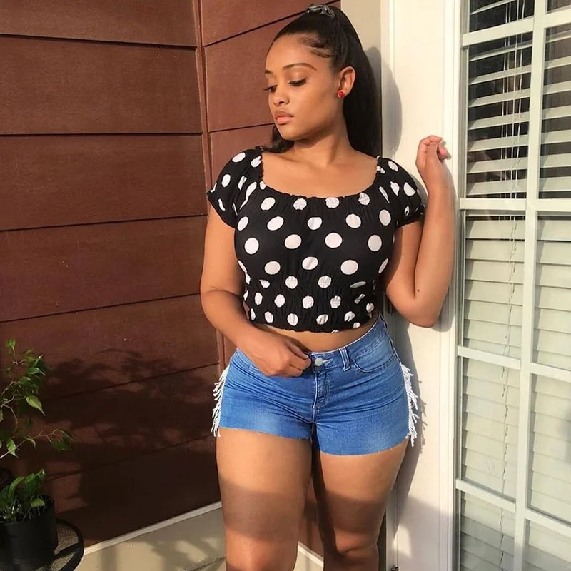 

Women's Short Jeans Women's Casual Button High Waist Denim Straight Shorts Summer Fashion Slim Tassel Stitching Denim Shorts