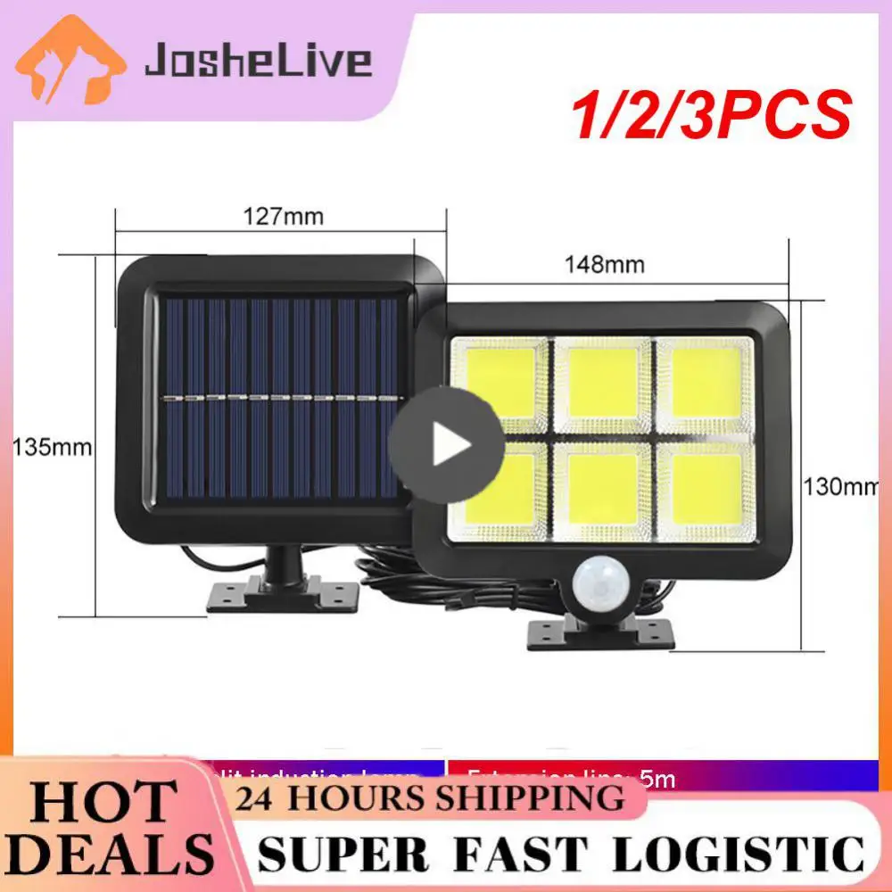 

1/2/3PCS COB Solar Light Outdoors PIR Motion Sensor LED Solar Powered Waterproof Street Security Lamp for Garden Decoration