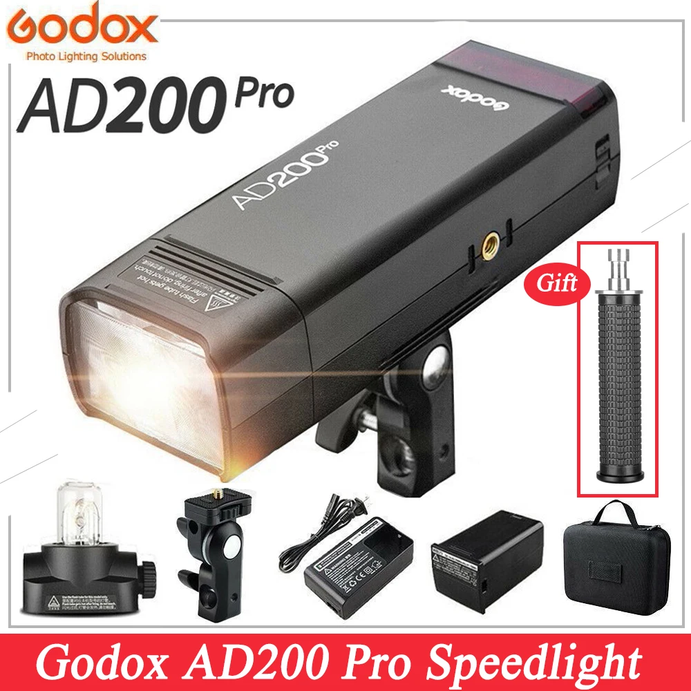 

Godox AD200Pro Speedlight AD200 Pro TTL Pocket Flash Kit for Canon Nikon DSLR Photography Studio Accessories Youtube Live