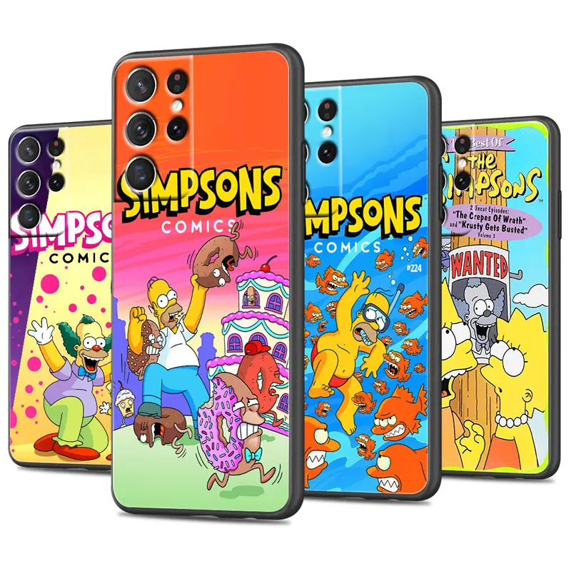 

Homer Jay Simpson Cute For Samsung Galaxy S22 S21 S20 FE Ultra S10 S9 S8 S7 S6 Plus 5G Silicone Soft Black Phone Case
