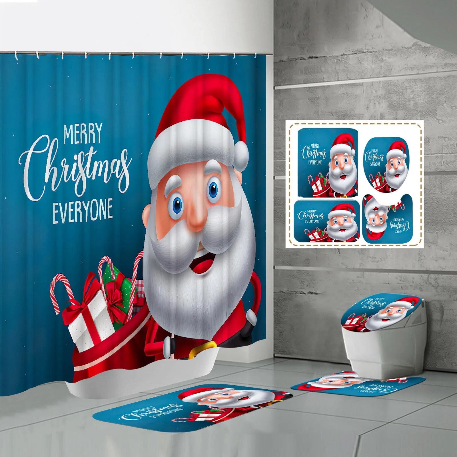 

Занавеска для душа в ванную комнату, крышка для унитаза, U-Образный Коврик, напольный коврик, четыре шт., занавеска для душа в ванную комнату, набор из 4 шт.