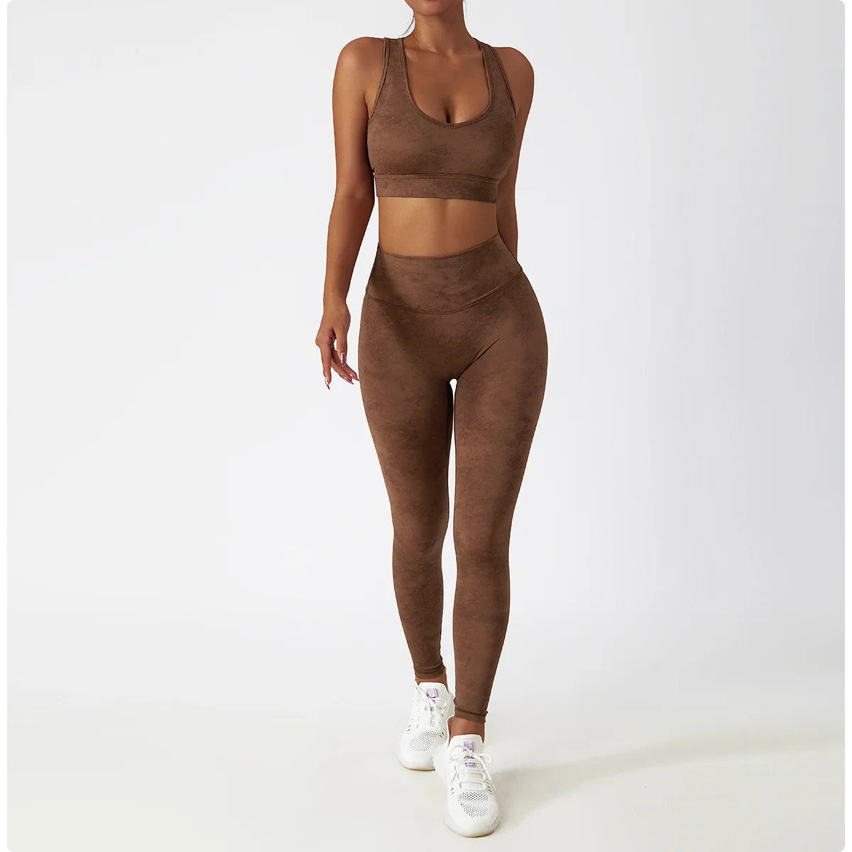 Solid Color Seamless Printing Women Yoga Set Fitness Bra Crop Top Tights Yoga High Waist Leggings Sports Short Can Matched Suits