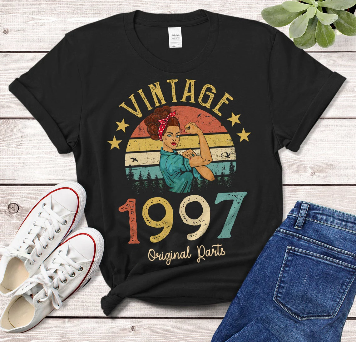 

Vintage 1997 Original Parts T-Shirt 25 Years Old 25th Birthday Gift Idea Women Girls Mom Wife Daughter Funny Retro Tee Shirt