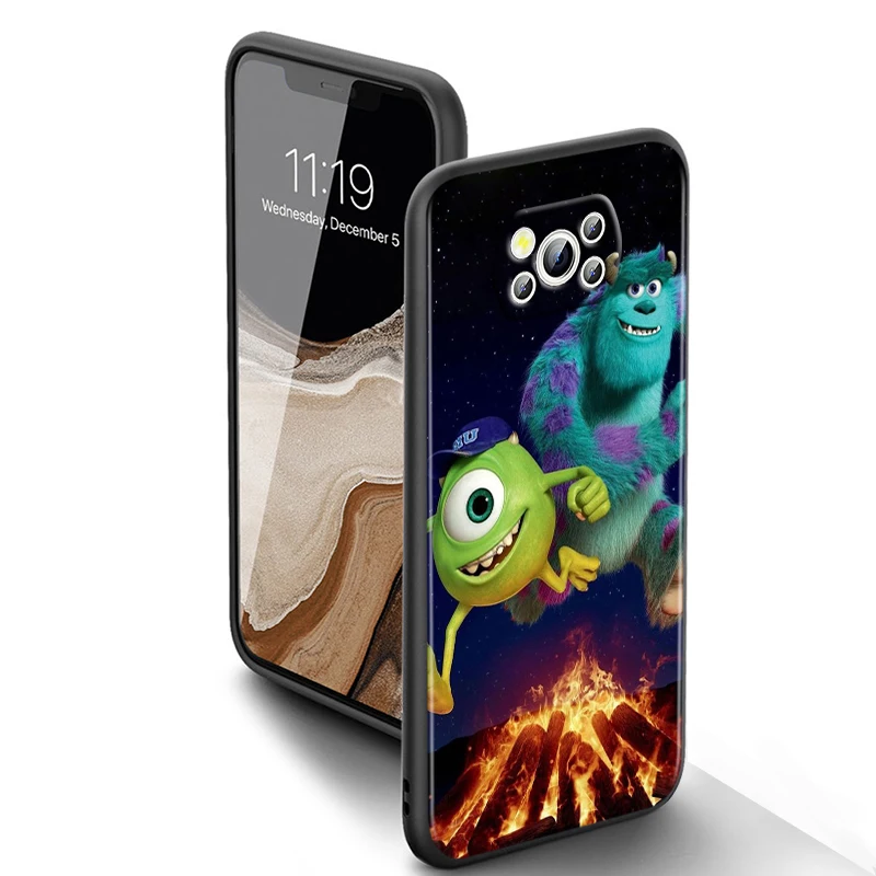 Мягкий черный чехол для телефона Disney MONSTERS INC Xiaomi Poco X6 X5 X4 X3 F4 F3 NFC M6 M5 M4 GT S Pro 4G Φ C65