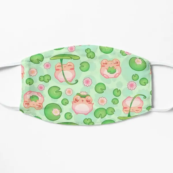 

Gem Froggy Pink Frogs With Green Lily Printing Face Mask Washable Winter Cartoon Fashion Pattern Haze Mouth Reusable Anti Dust