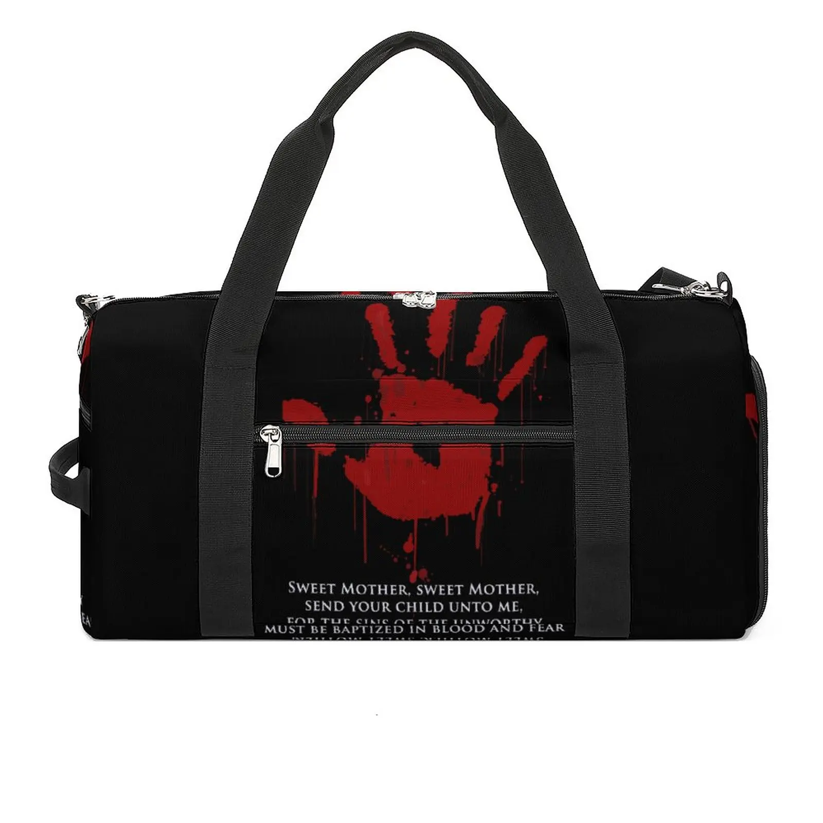 

AWESOME Dark Brotherhood Black Sacrament Skyrim Gym Bag Bloody Game Travel Sports Bags Male Large Fitness Bag Oxford Handbags