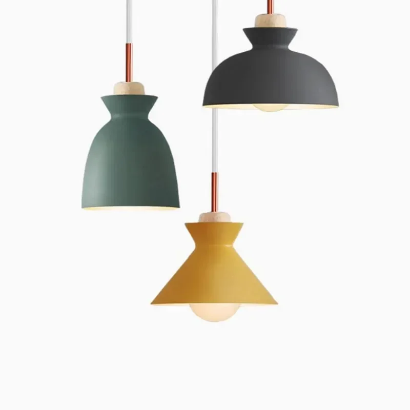 Современный Простой Деревянный Железный Подвесной Светильник С Одной Головкой