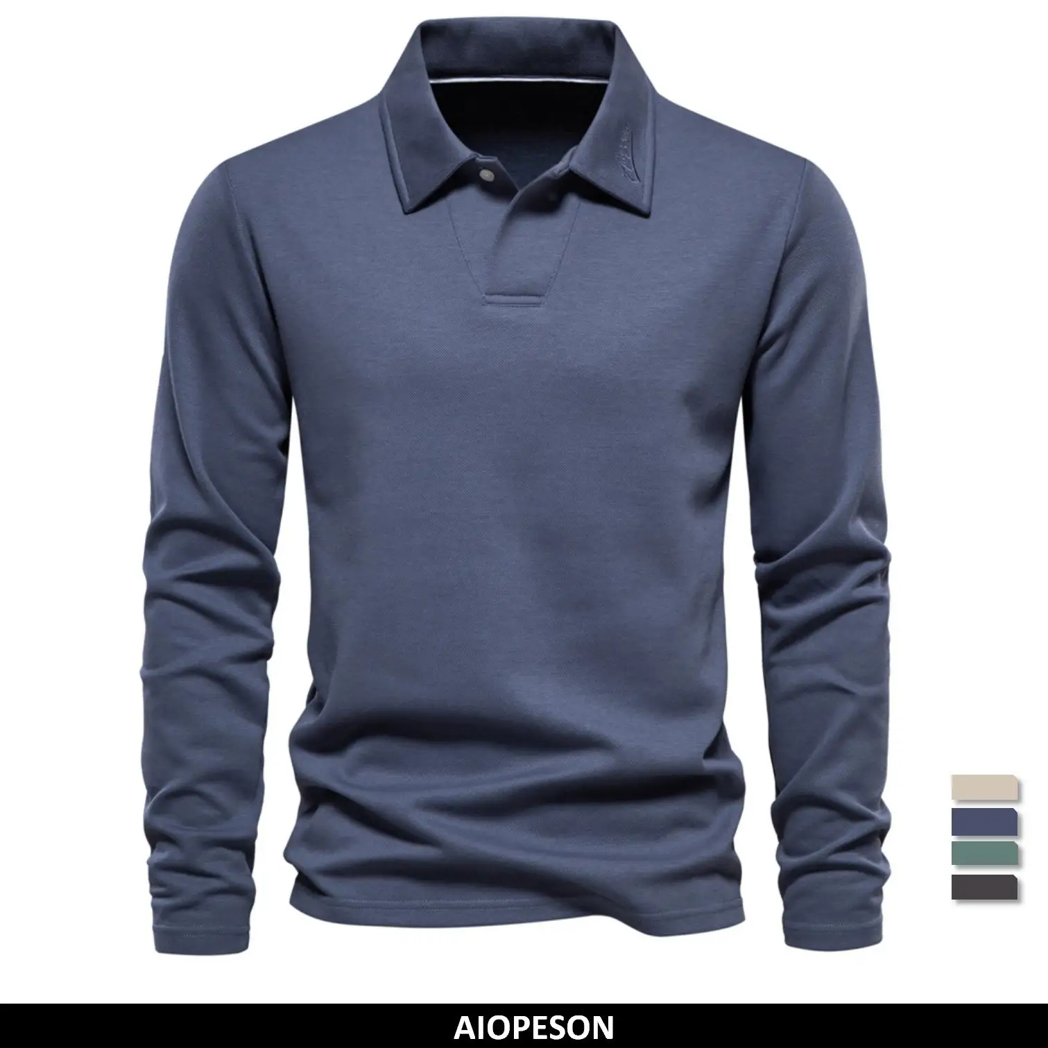 

AIOPESON Embroidery Polo Shirt for Men Fashion Neck Turn Down Collar Mens Casual Social Polo Shirts Luxury Golf Shirt
