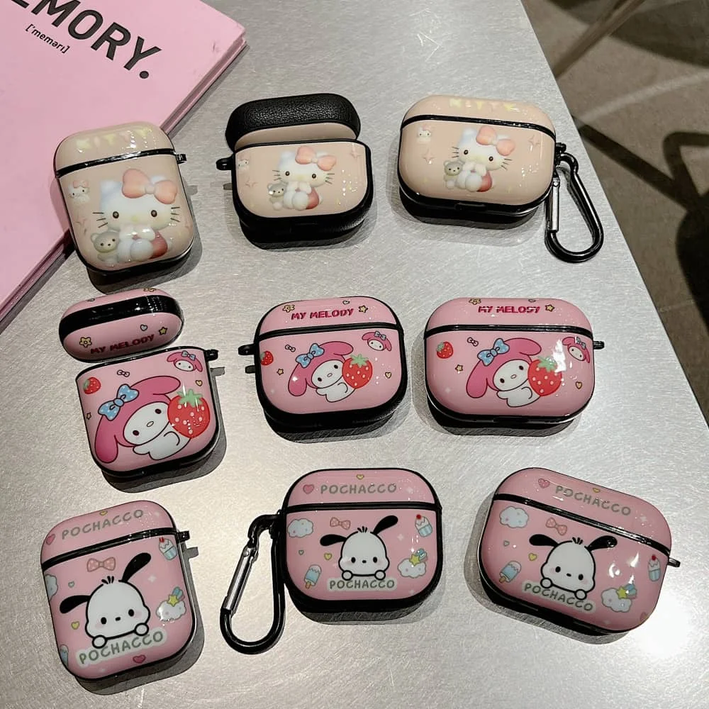 Наушники для AirPods Pro 2rd милые Мультяшные аниме Sanrio роль Kuromi наушники 1 2 3 мягкий