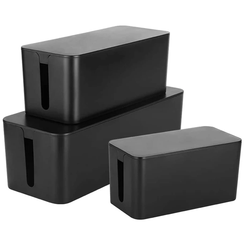 

3 Pcs Cable Management Box Cable Storage Box Surge Protector Oversized Large Small Junction Box for Concealed Cables