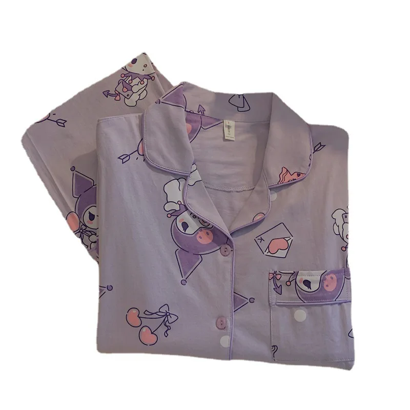 

Женская пижама с длинным рукавом и мультяшным принтом