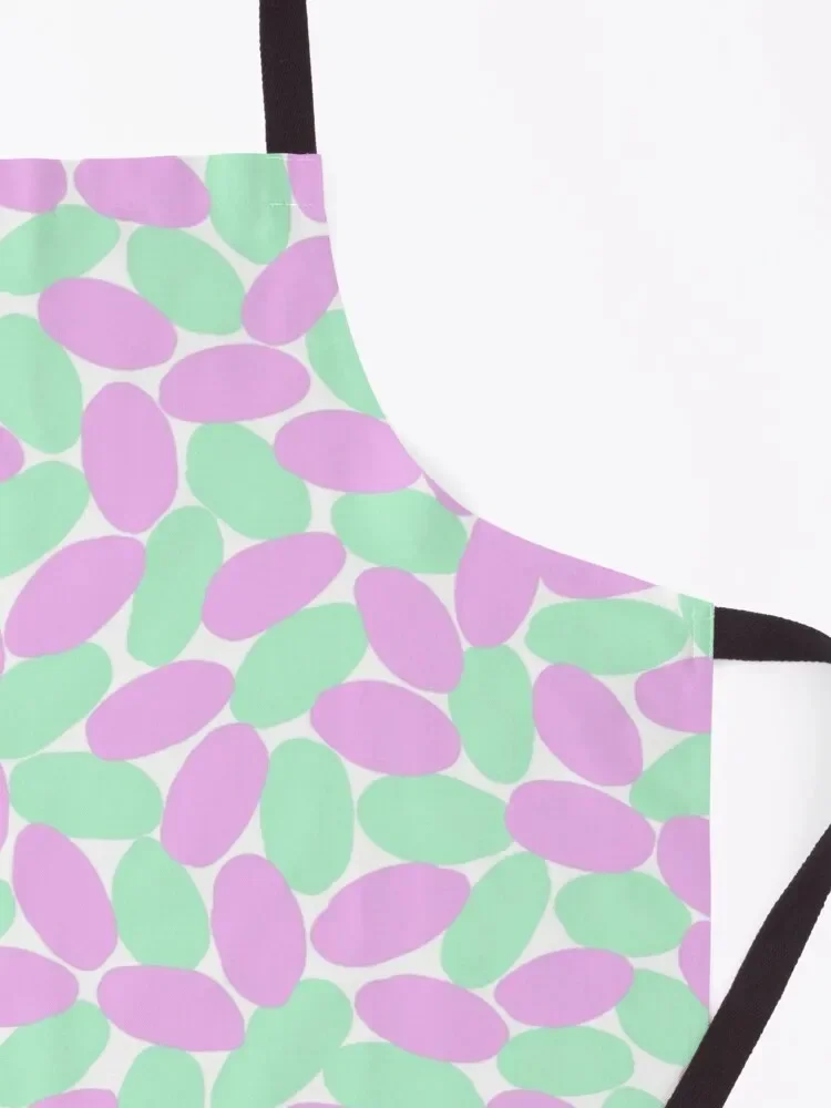 Повторяющийся овальный узор Wonky - лаймово-зеленый и розовый фартук