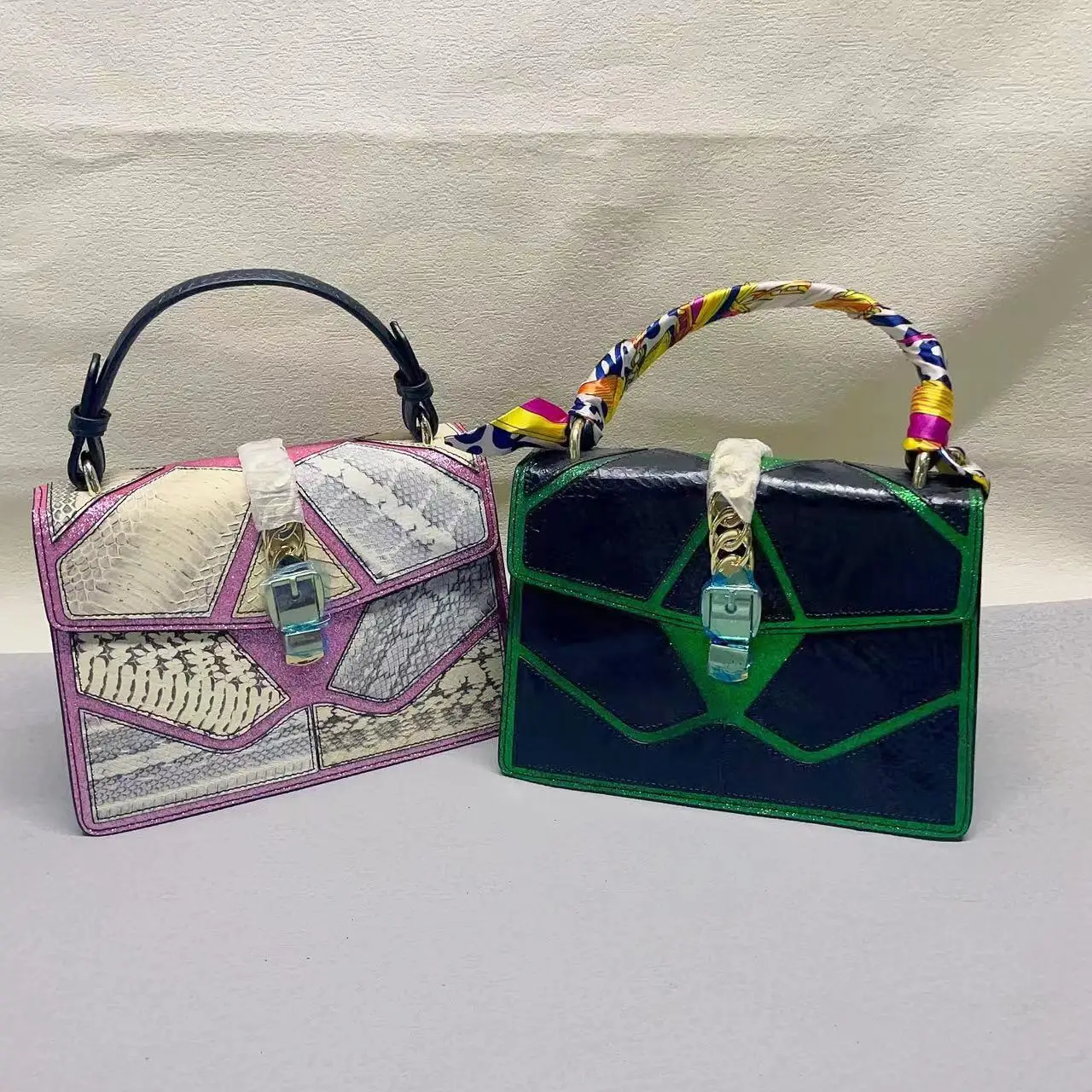 

Quality Fashion Designer Snakeskin Bag Women's Shoulder Bag Genuine Leather Tote Lady Handbag Phone Coin Purses