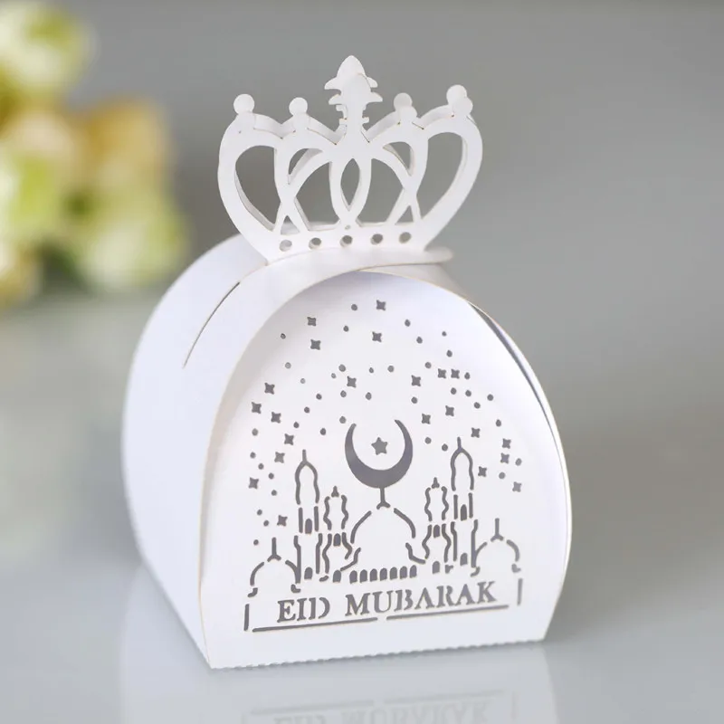 

20pcs EID Mubarak Chocolate Candy Dragee Box Cookie Gift Packaging Boxes Ramadan Kareem Decoration Islamic Muslim Party Supplies