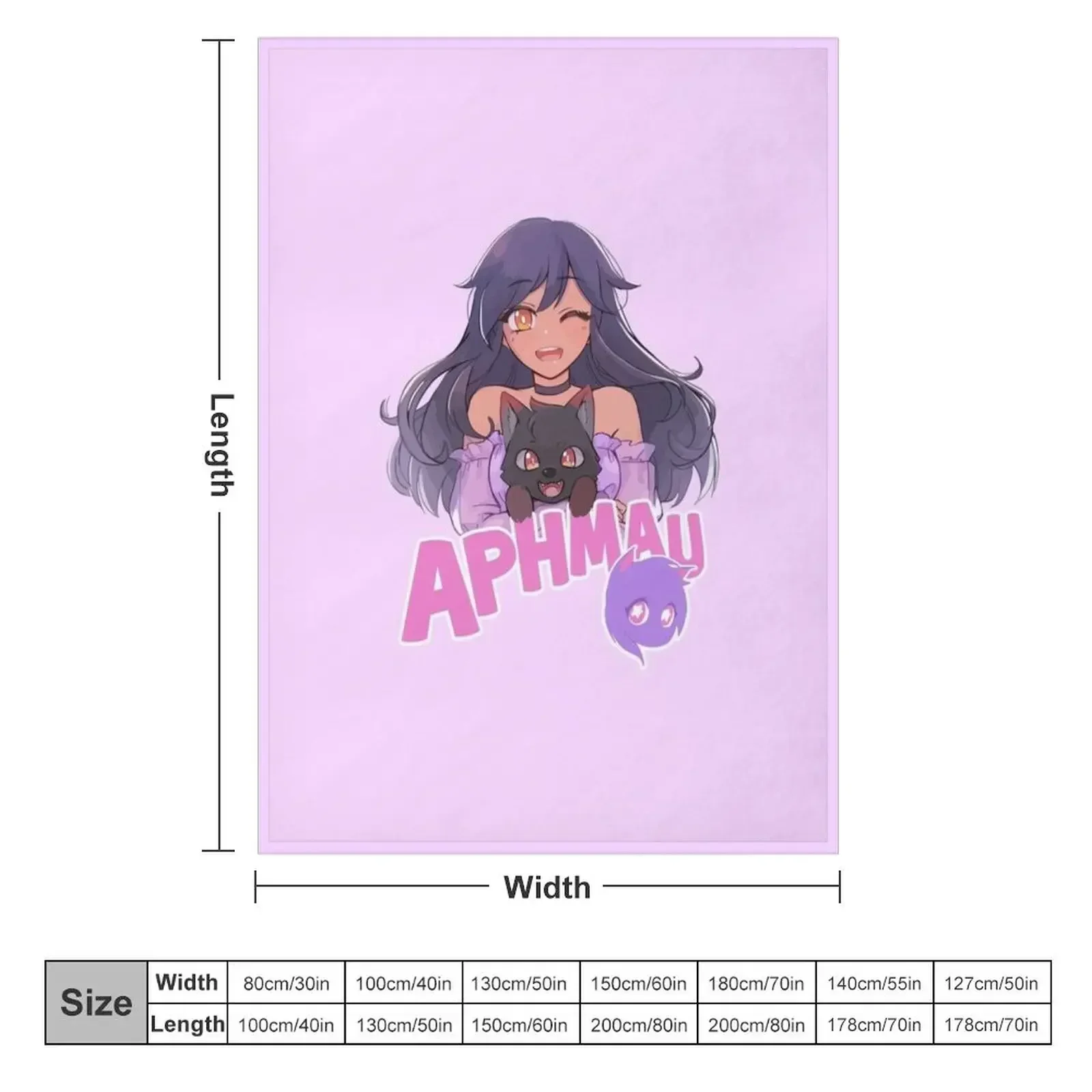 Одеяло с фиолетовым волком Aphmau очень большое туристическое одеяло