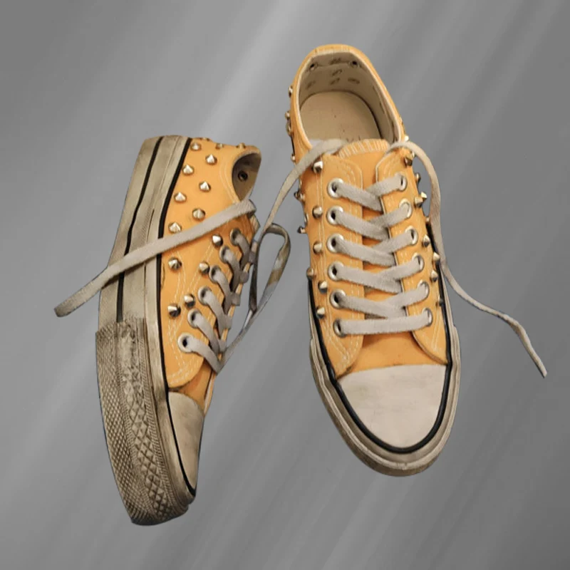 

1970Low-top old dirty canvas shoes rivet shoes street shooting hip-hop walking comfortable handmade rivet vulcanized shoes 35-45